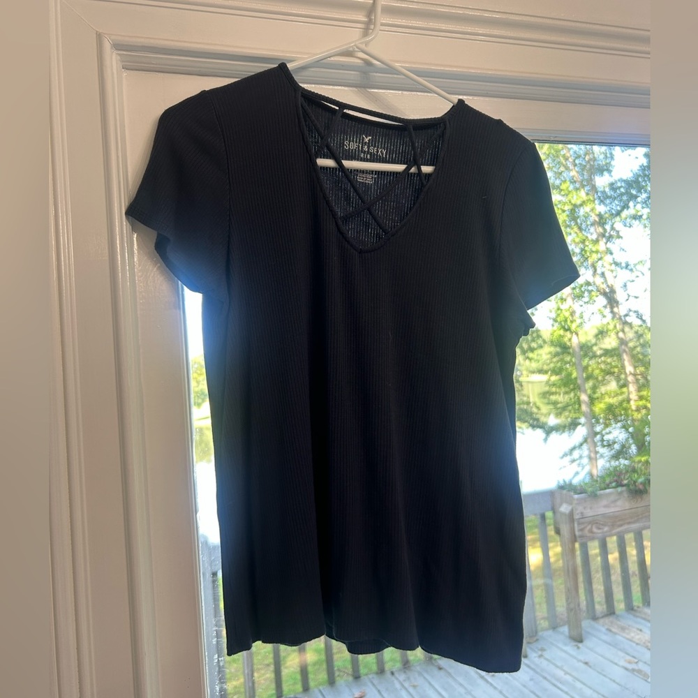 American Eagle Soft & Sexy Ribbed Top, Size L, fits M/L